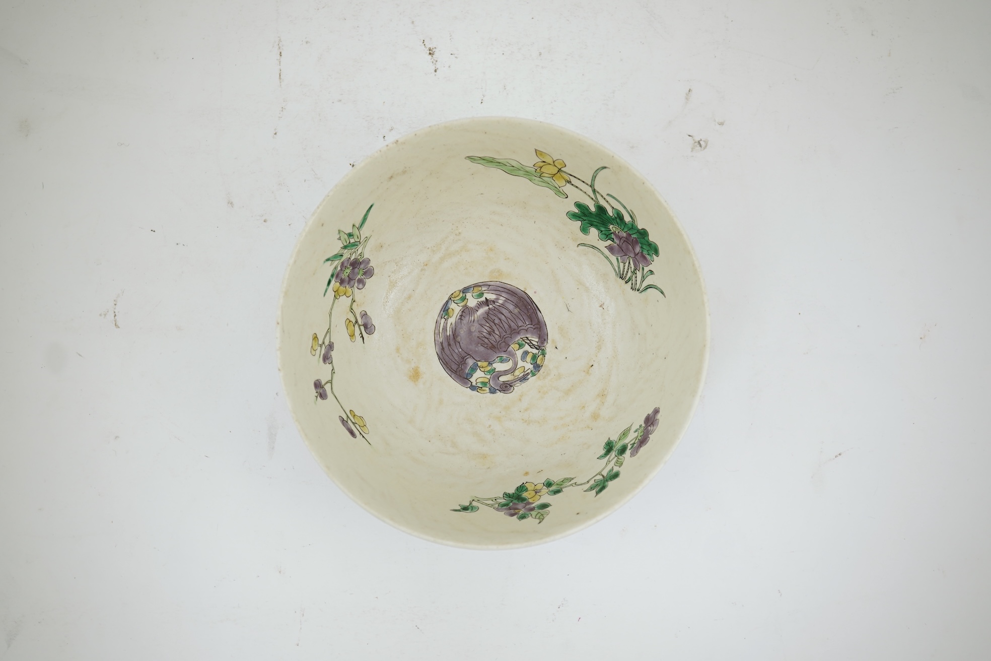 An unusual Chinese famille verte bowl, Guangxu mark, probably Republic Period